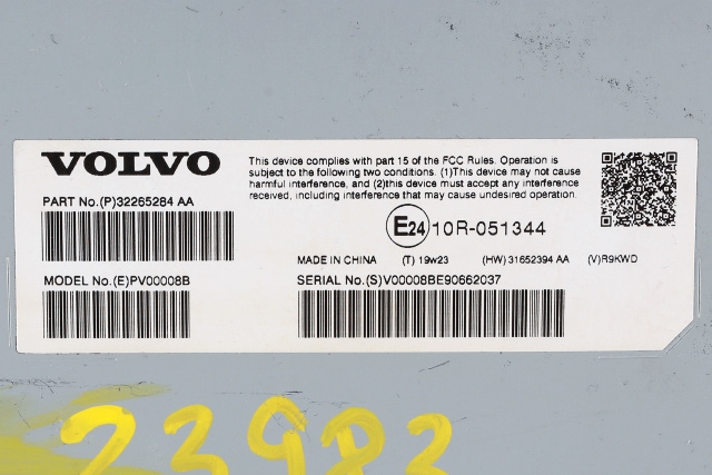 Bilstereo forsterker til Volvo V60 / V60 CC 2018-->> (Type II) (VOLVO|32265284 AA|)