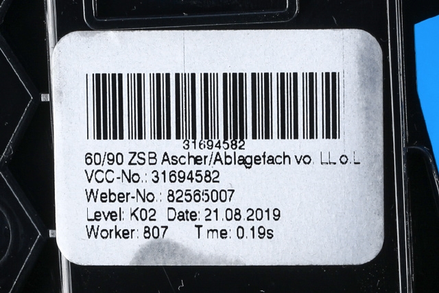 Dashbord myntrom til Volvo V60 / V60 CC 2018-->> (Type II) (VOLVO|31694582|)