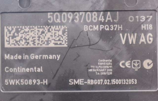 Styreenhet comfort (BCM) til VW Golf VII 2012-2017 (Fase 1) (VAG|5Q0 937 084 AJ|)