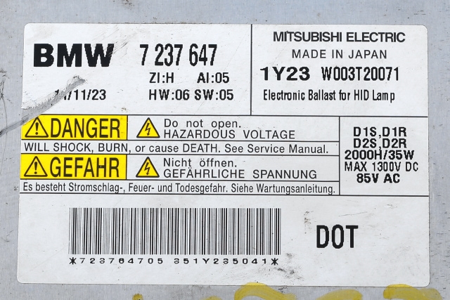 Styreenhet xenon/ballast til BMW 1-Serie 2011-2015 (Fase 1) (F20/F21) (F20/F21) (BMW|7 237 647|)