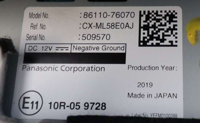 Multimedia display (MCU - Media Controller Unit) til Lexus UX 2018-->> (TOYOTA|86110-76070|)