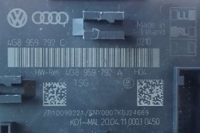 Styreenhet dør høyre foran til Audi A7 2010-2014 (Type I, Fase 1) (VAG|4G8 959 792 C|)