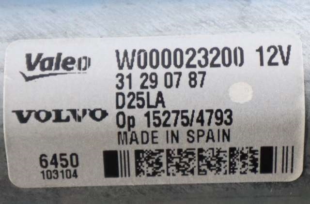 Viskermotor bakrute til Volvo V70 2007-2013 (Type III, Fase 1)  (VOLVO|31290787|)