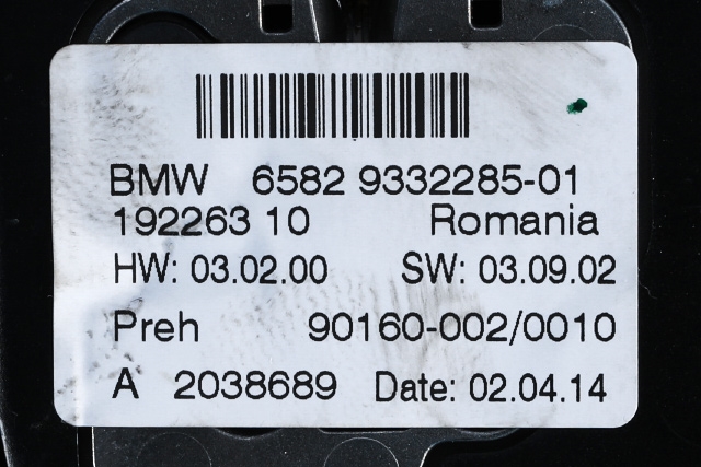 Bilstereo navigasjon betjeningspanel til BMW i3 2013-2022 (BMW|65.82-9 332 285|)