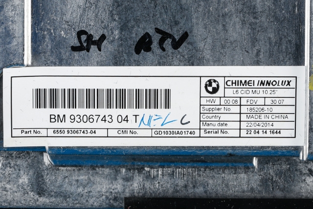 Bilstereo navigasjon skjerm til BMW i3 2013-2022 (BMW|9 306 743|)