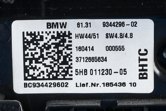 Varmeapparat betjening til BMW i3 2013-2022  (HELLA|5HB 011 230-05|61.31-9 344 296|)