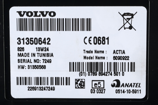 Styreenhet diverse til Volvo V40 2012-2019 (VOLVO|31350642|)