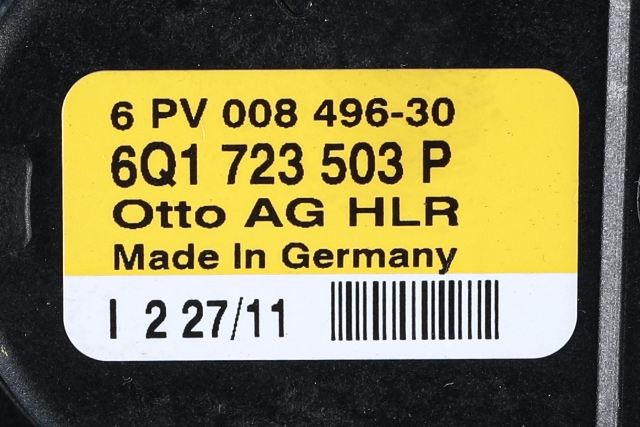 Pedal gass til Škoda Fabia 2010-2014 (Type II, Fase 2)  (HELLA|6PV 008 496-30|6Q1 723 503 P|)