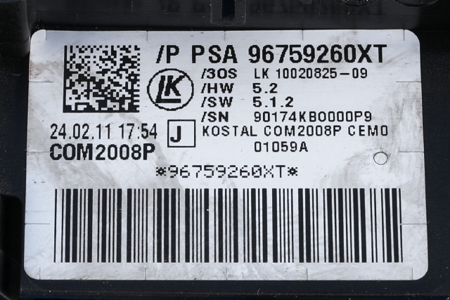 Bryter combi til Peugeot 508 2011-2014 (Type I, Fase 1)  (PEUGEOT|96 759260 XT|)