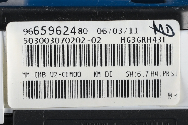 Instrumentpanel til Peugeot 508 2011-2014 (Type I, Fase 1)  (PEUGEOT|96 659624 80|)