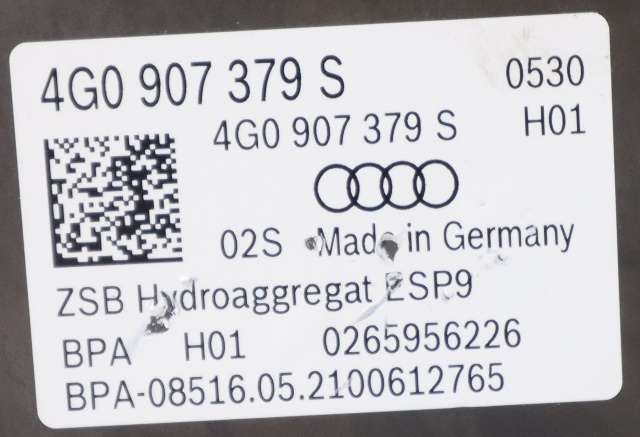 ABS sentral til Audi A6 2014-2018 (Type IV, Fase 2) (C7) (C7) (VAG|4G0 614 517 AL|4G0 907 379 S|)
