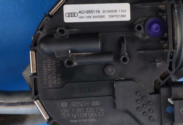 Viskermotor frontrute komplett m/overføring til Audi A6 2014-2018 (Type IV, Fase 2) (C7) (C7) (VAG|4G1 955 023 C|)