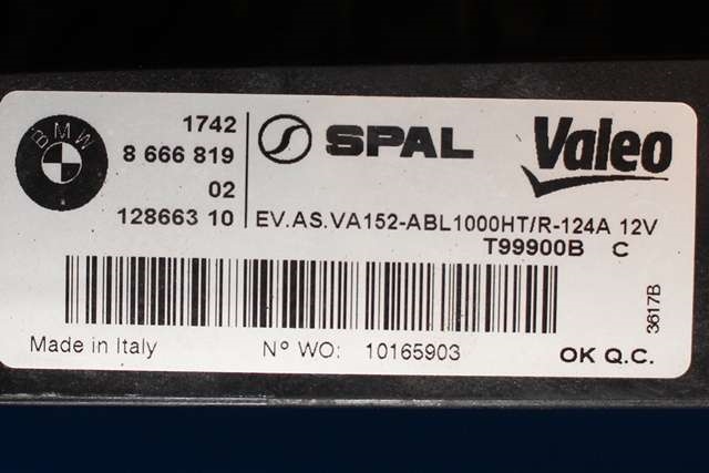 Kjølevifte til BMW 3-Serie 2018-->> (G20) (G20) (VALEO|T99900B C|17.42-8 666 819|)