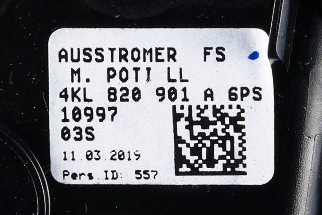 Dashbord friskluftdyse venstre til Audi e-tron 2018-->> (VAG|4KL 820 901 A|)