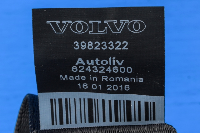 Sikkerhetsbelte bak venstre til Volvo V60/V60 CC 2013-2018 (Type I, Fase 2) (VOLVO|39823322|)