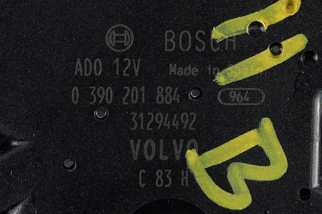 Viskermotor bakrute til Volvo V60/V60 CC 2013-2018 (Type I, Fase 2)  (BOSCH|0 390 201 884|31294492|)