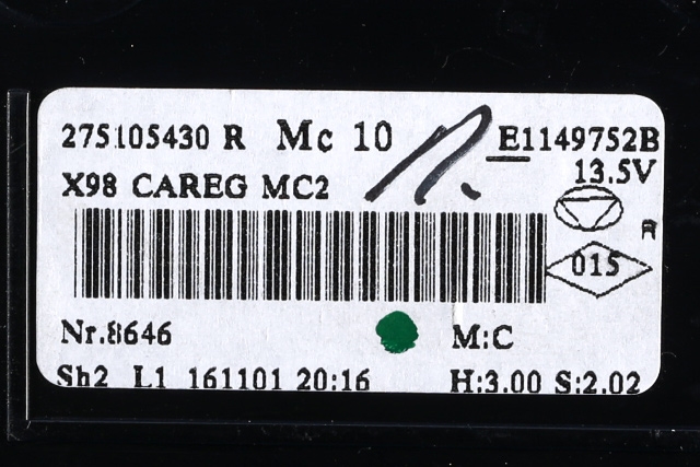 Varmeapparat betjening til Renault Clio 2016-2019 (Type IV, Fase 2)  (RENAULT|2751 05430R|)