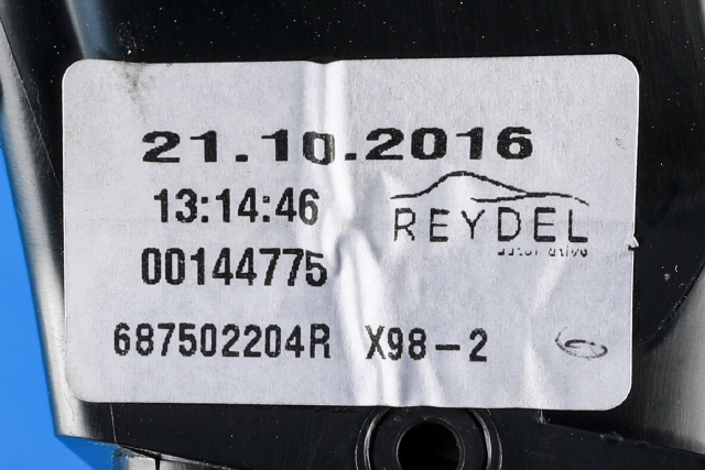 Dashbord friskluftdyse midtkonsoll til Renault Clio 2016-2019 (Type IV, Fase 2)  (RENAULT|6875 02204R|)