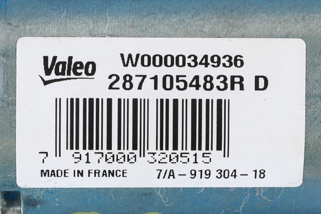 Viskermotor bakrute til Renault Zoe 2013-2019 (Fase 1) (RENAULT|2871 05483R|)