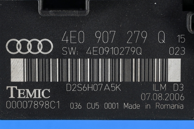 Styreenhet comfort (BCM) til Audi A8 2003-2010 (Type II)  (VAG|4E0 907 279 Q|)