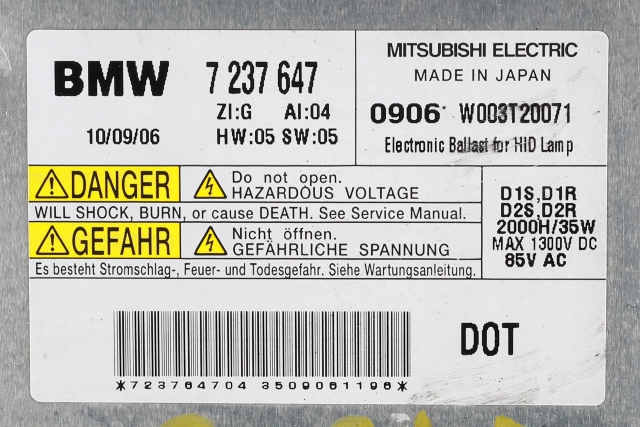 Styreenhet xenon/ballast til BMW 5-Serie 2010-2017 (F10/F11) (F10/F11) (BMW|7 237 647|)