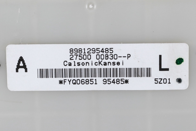 Varmeapparat betjening til Isuzu D-Max 2012-2017 (Type II, Fase 1) (CALSONIC|27500-00B30|8981295485|)