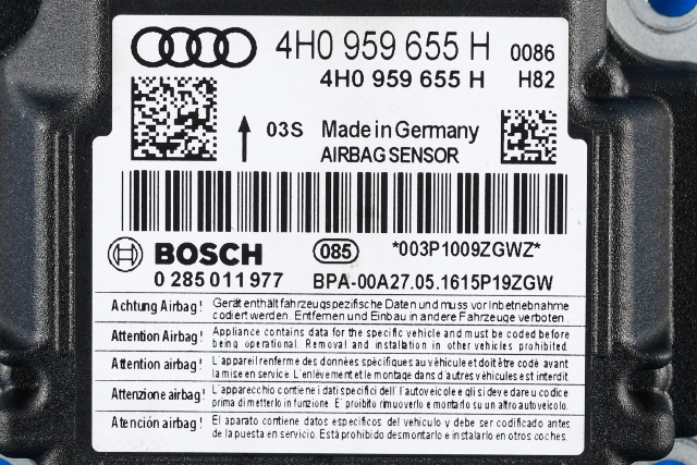 Styreenhet airbag hovedsensor til Audi A6 2014-2018 (Type IV, Fase 2) (C7) (C7) (VAG|4H0 959 655 H|)