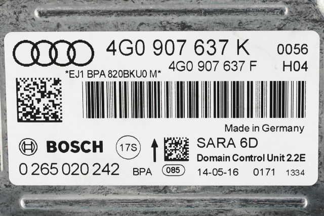 Styreenhet diverse til Audi A6 2014-2018 (Type IV, Fase 2) (C7) (C7) (VAG|4G0 907 637 K|)