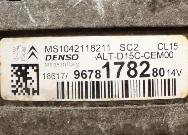 Dynamo til Peugeot 308 2013-2021 (Type II)  (DENSO|104211-8211|96 781782 80. 14 VOLT - CL15|)