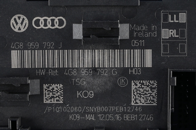 Styreenhet dør høyre foran til Audi A6 2014-2018 (Type IV, Fase 2) (C7) (C7) (VAG|4G8 959 792 J|)