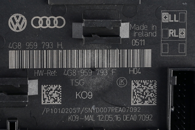 Styreenhet dør venstre foran til Audi A6 2014-2018 (Type IV, Fase 2) (C7) (C7) (VAG|4G8 959 793 H|)