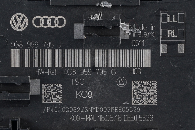 Styreenhet dør venstre bak til Audi A6 2014-2018 (Type IV, Fase 2) (C7) (C7) (VAG|4G8 959 795 J|)