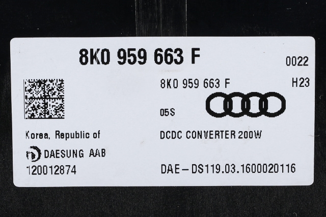 Styreenhet diverse til Audi A6 2014-2018 (Type IV, Fase 2) (C7) (C7) (VAG|8K0 959 663 F|)