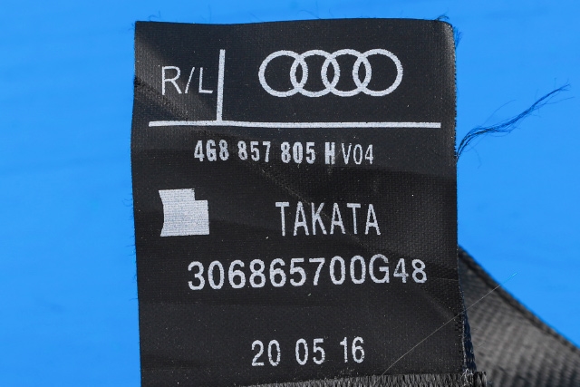 Sikkerhetsbelte bak høyre til Audi A6 2014-2018 (Type IV, Fase 2) (C7) (C7) (VAG|4G8 857 805 H|)