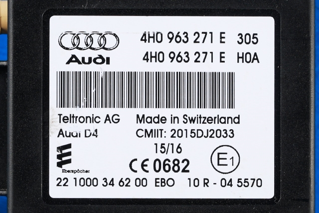 Styreenhet diverse til Audi A6 2014-2018 (Type IV, Fase 2) (C7) (C7) (VAG|4H0 963 271 E|)