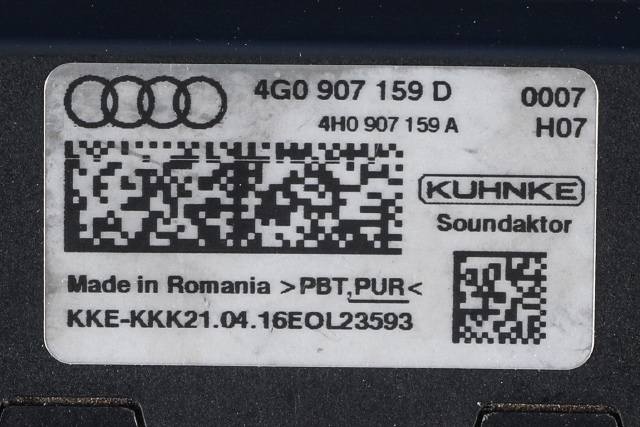 Styreenhet diverse til Audi A6 2014-2018 (Type IV, Fase 2) (C7) (C7) (VAG|4G0 907 159 D|)