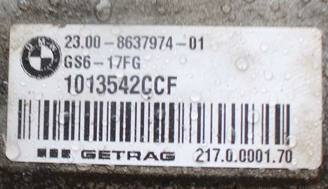 Girkasse manuell 6-trinn til BMW 1-Serie 2015-2019 (Fase 2) (F20/F21) (F20/F21) (GETRAG|1013542-CCF|23.00-8 637 974|)