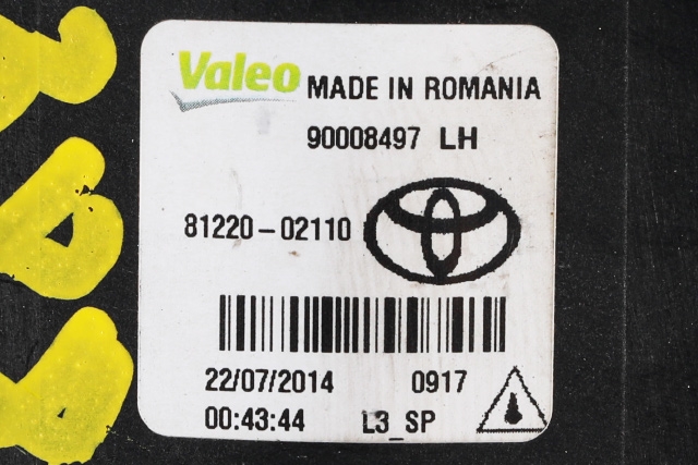 Tåkelykt venstre foran til Toyota Auris 2013-2015 (Type II, Fase 1) (TOYOTA|81220-02110|)