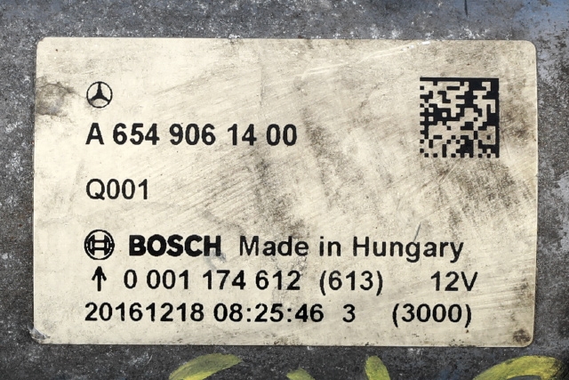 Starter diesel til Mercedes E-Klasse 2016-2023 (W213) (W213) (BOSCH|0 001 174 612|A 654 906 14 00|)