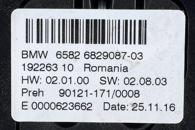 Bilstereo navigasjon betjeningspanel til BMW i3 2013-2022 (BMW|65.82-6 829 087|)