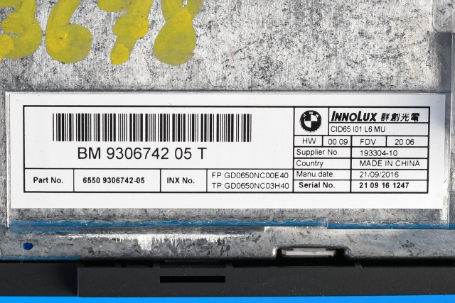 Bilstereo navigasjon skjerm til BMW i3 2013-2022 (BMW|9 306 742|)