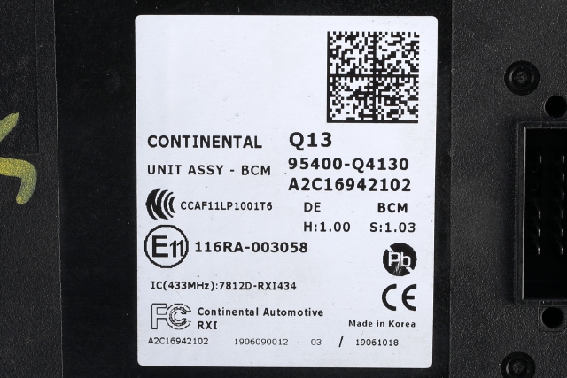 Styreenhet comfort (BCM) til Kia Niro 2016-2021 (KIA|95400-Q4130|)