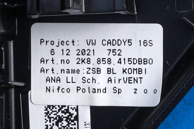 Dashbord diverse til VW Caddy 2020-->> (Type IV) (VAG|2K8 858 415|)