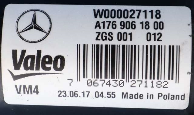 Viskermotor frontrute komplett m/overføring til Mercedes A-Klasse 2012-2018 (W176) (W176) (MERCEDES|A 176 906 18 00|)