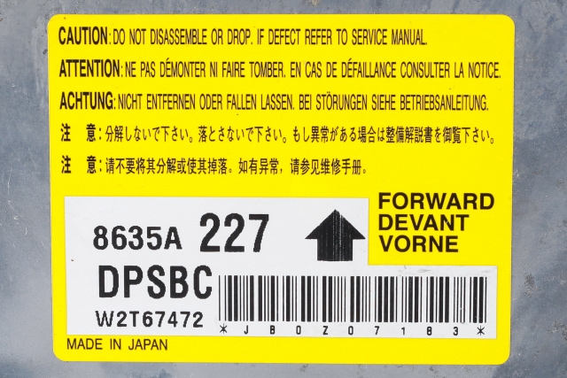 Styreenhet airbag hovedsensor til Mitsubishi i-MiEV 2010-->>  (MITSUBISHI|8635A227|)