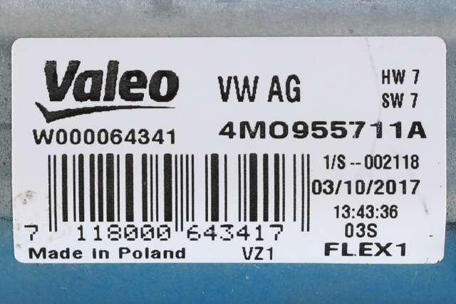 Viskermotor bakrute til Audi A4 2015-2019 (Type V, Fase 1) (B9) (B9) (VAG|4M0 955 711 A|)