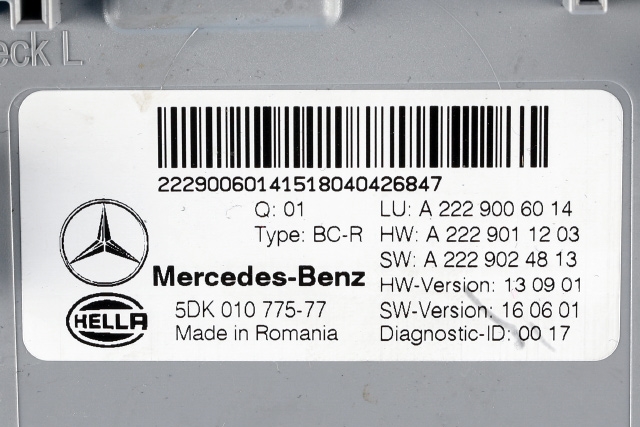 Styreenhet (SAM - Signal Acquisition Module) til Mercedes GLC 2015-2022 (X253) (X253) (HELLA|5DK 010 775-77|A 222 900 60 14|)