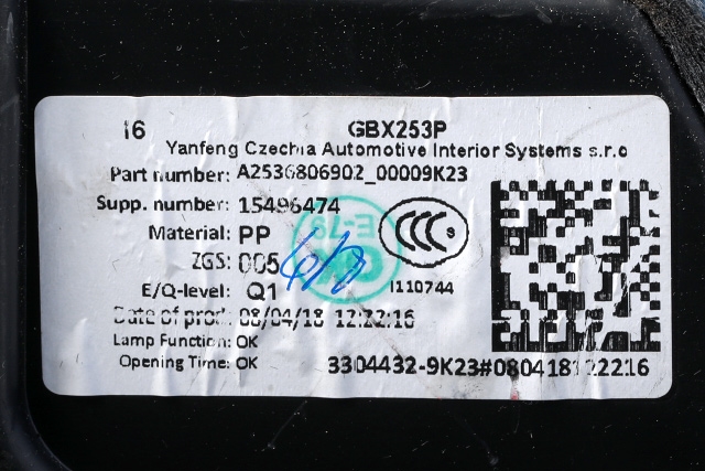 Hanskerom til Mercedes GLC 2015-2022 (X253) (X253) (MERCEDES|A 253 680 69 02|)