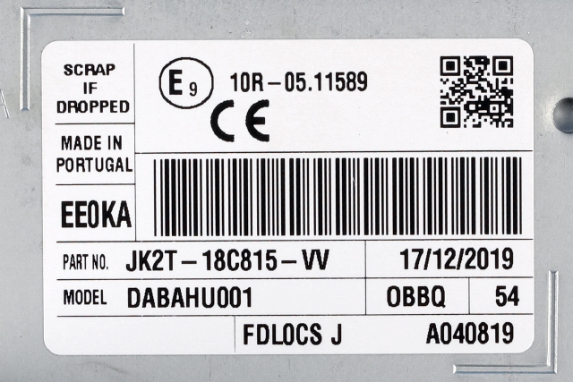 Bilstereo, med DAB til Ford Transit Custom 2013-2023 (Type I) (FORD|JK2T-18C815-VV|)