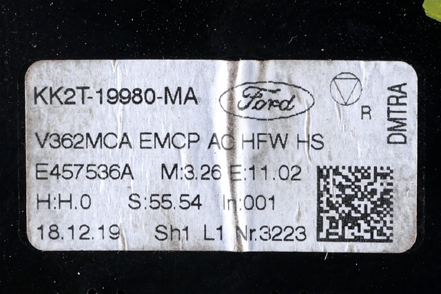 Varmeapparat betjening til Ford Transit Custom 2013-2023 (Type I)  (FORD|KK2T-19980-MA|)